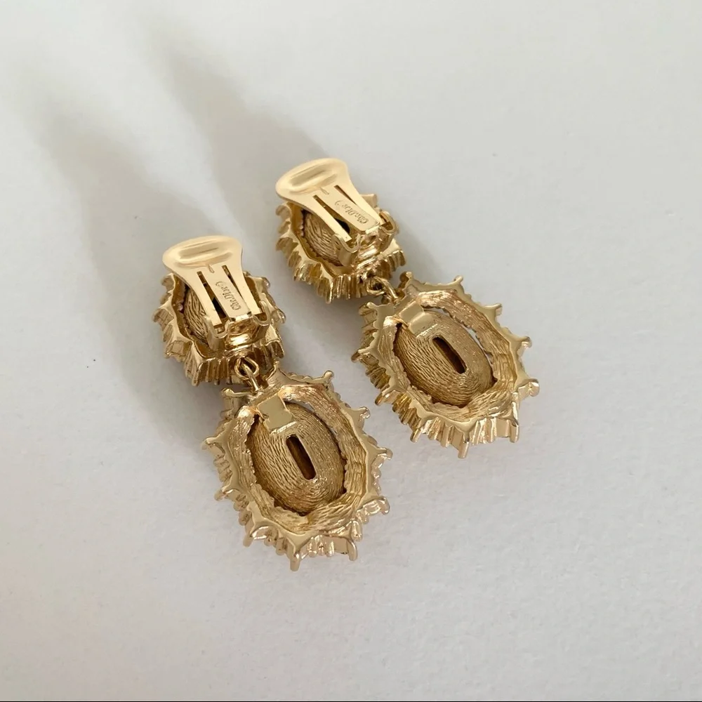 Vintage Christian Dior large crystal earrings - Picture 4 of 15